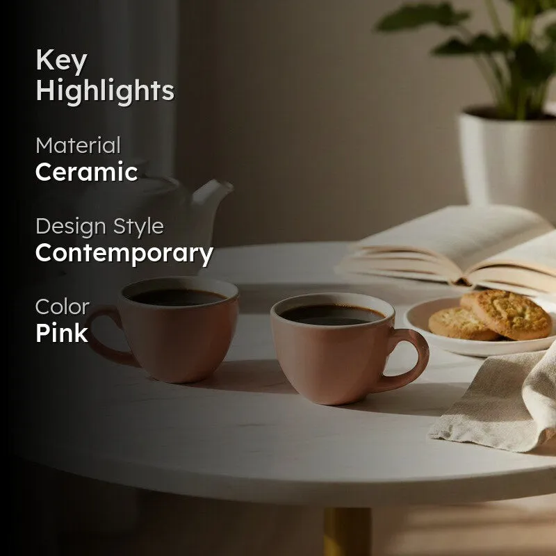 Misty Ceramic Tea Cup (80 mL Each) - Set Of Two media 2