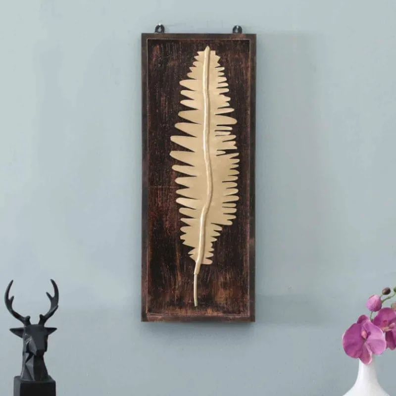 Whimsy Feather Iron & Wooden Wall Accent media 1