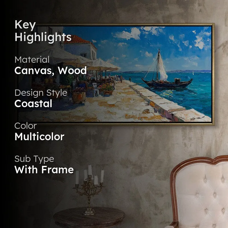 Riviera Escape Canvas Wall Painting With Frame media 2