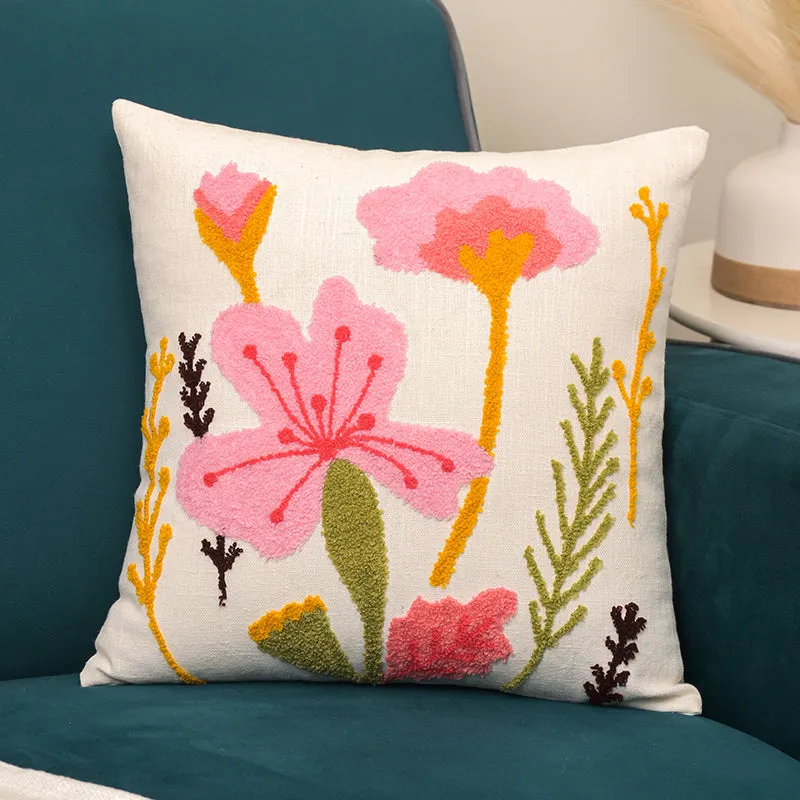 Wildflower Dreams Embroidered Cushion Cover media 3
