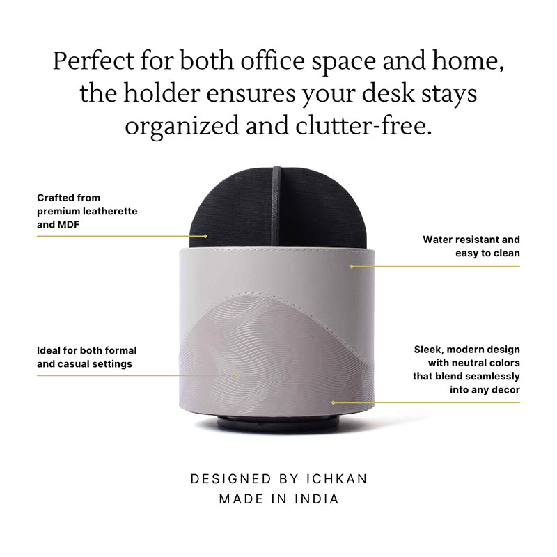 Veltrix Faux Leather Pen Stand - Grey media 7