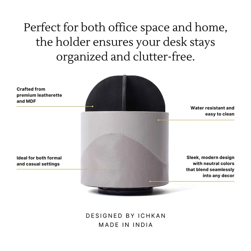 Veltrix Faux Leather Pen Stand - Grey media 7