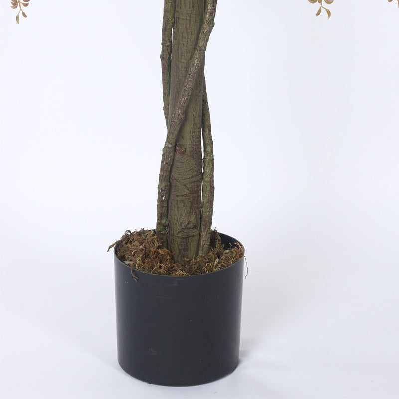 Faux Realtouch White Wisteria Tree With Black Plastic Pot - 5.9 Feet media 6