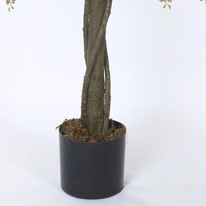 Faux Realtouch White Wisteria Tree With Black Plastic Pot - 5.9 Feet media 6