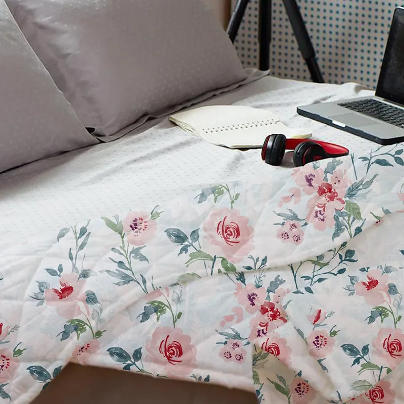 Rosina Floral Cotton Comforter (Pink) - 180 GSM - 5