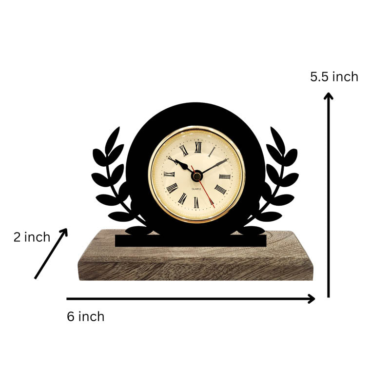 Laurel Of Time Iron & Mango Wood Table Clock media 5