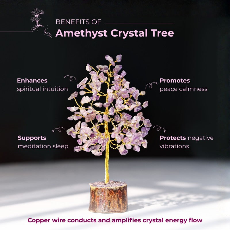Healing Amethyst Gemstone Tree Decorative Showpiece media 7