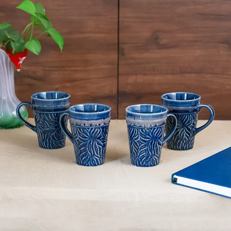 Ceramuse Ceramic Coffee Mug (300 mL Each/Deep Blue) - Set of Six media 1