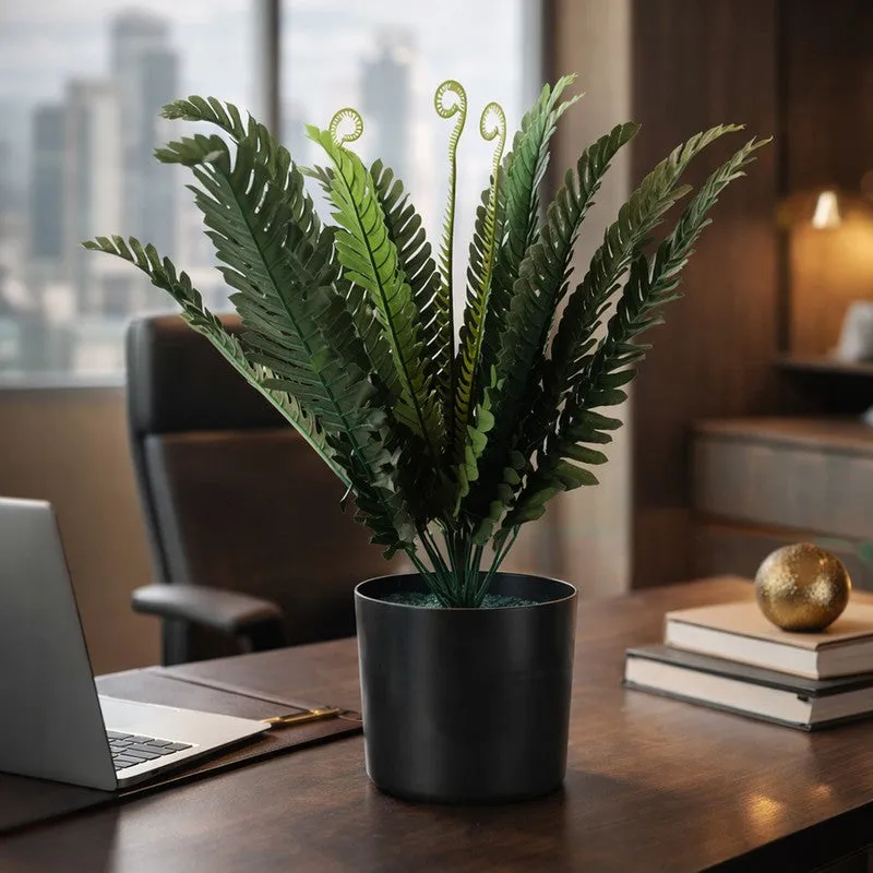Leaflix Fern Artificial Plant With Plastic Pot - 1.3 Feet media 1