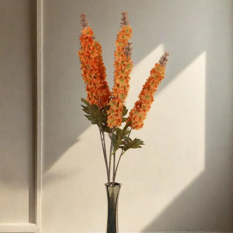 Faux Larkspurs Lily Bloom Bunch (Orange) - Set Of Three media 1