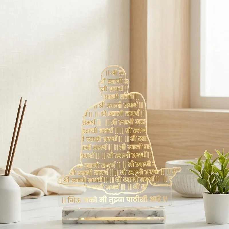 3D Swami Samartha Acrylic Table Lamp - Transparent media 3