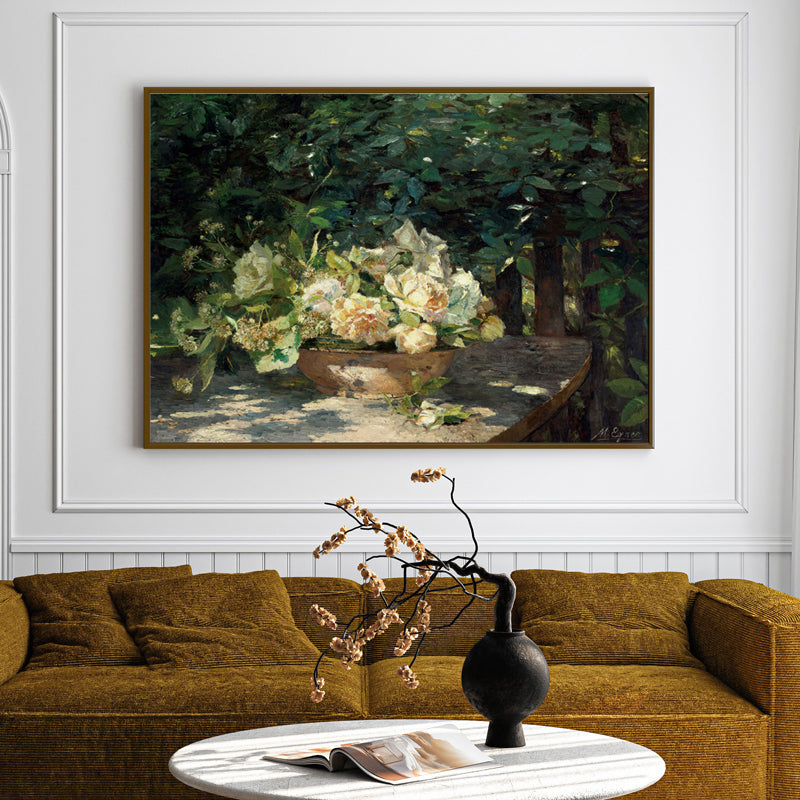 Floral Fairy Wood Wall Art With Frame - Black