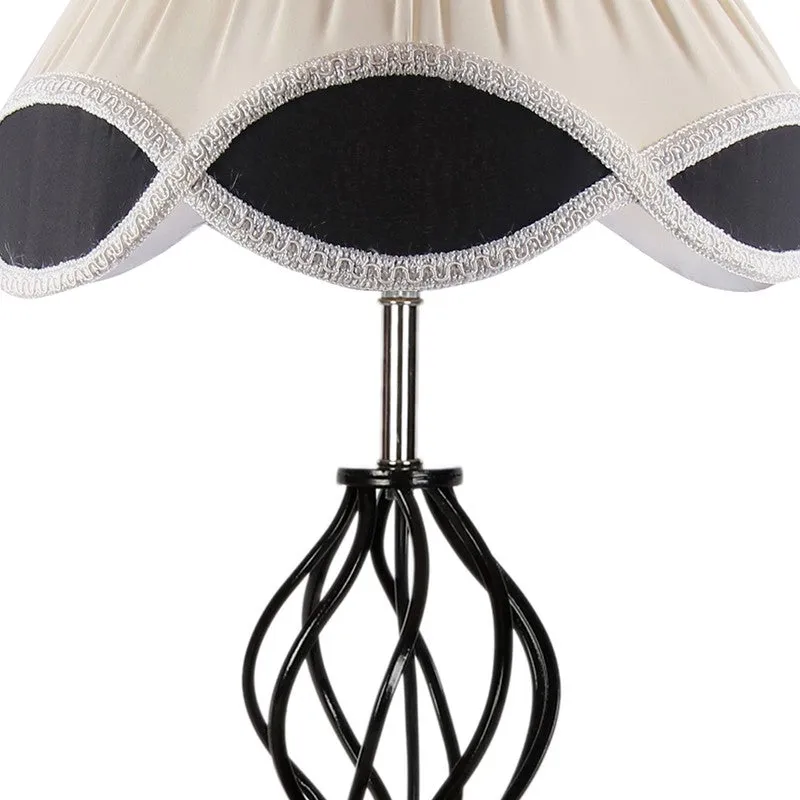 Auralisse Cotton Table Lamp With Wooden Base - Ivory media 8