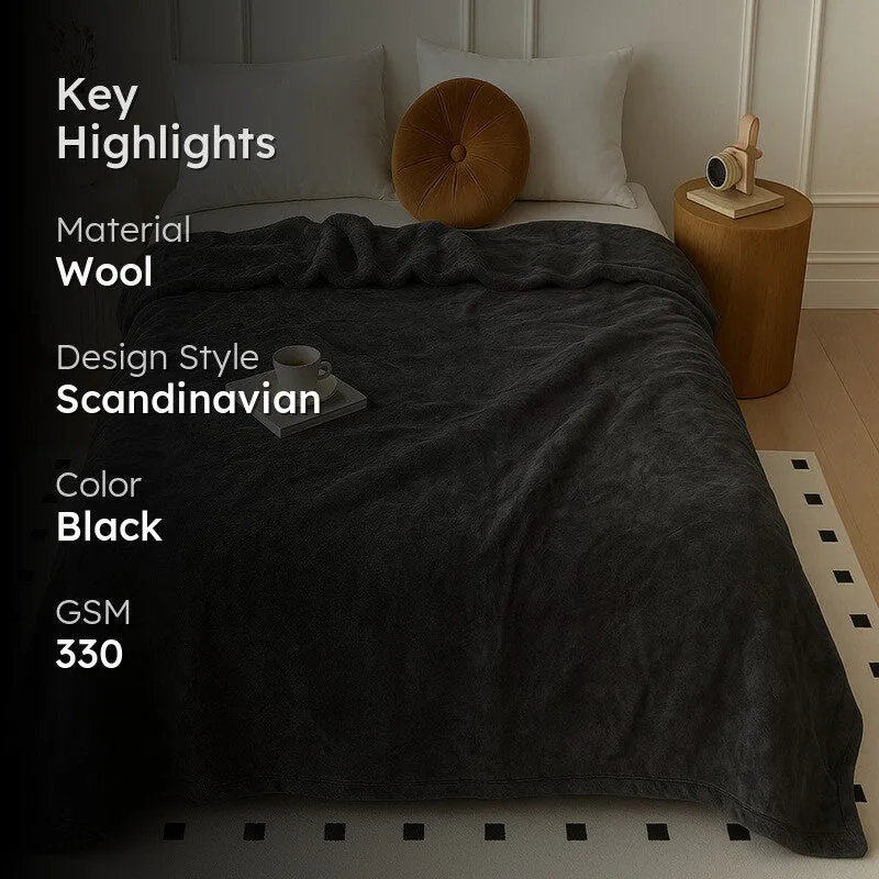 Solida Wool Blankets (Charcoal) - 330 GSM media 2