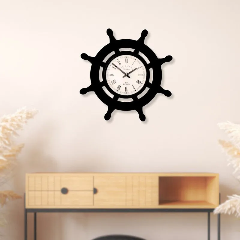 Sailor Steel Analog Wall Clock - Black media 3