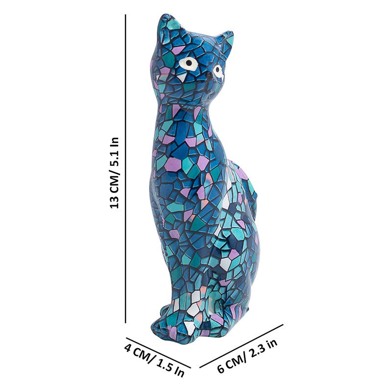 Mosaic Kitten Showpiece - Blue media 10