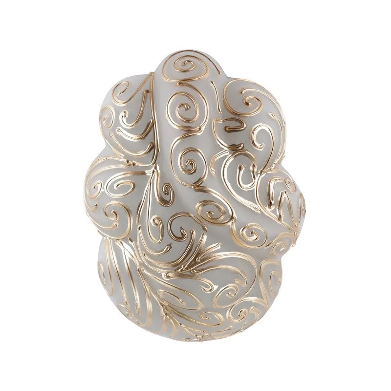 Ganesha Divine Glass Wall Lamp - White & Gold media 6