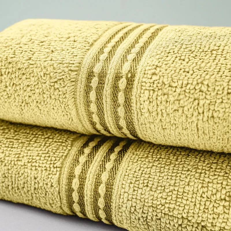 Micro Cotton LuxeDry Solid Hand Towel (Yellow) - Set Of Two media 4