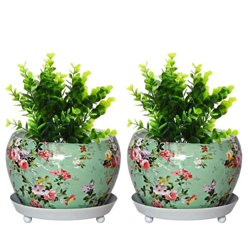 English Garden Planter With Plate - Set Of Two media 3