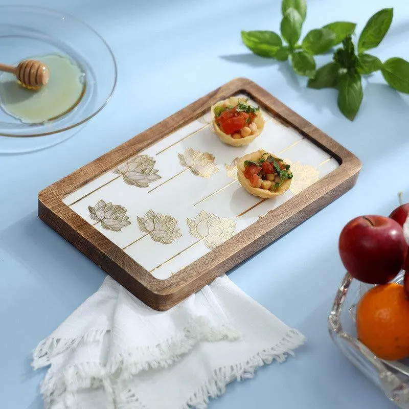 Jeannine Leafy Wood Platter media 1