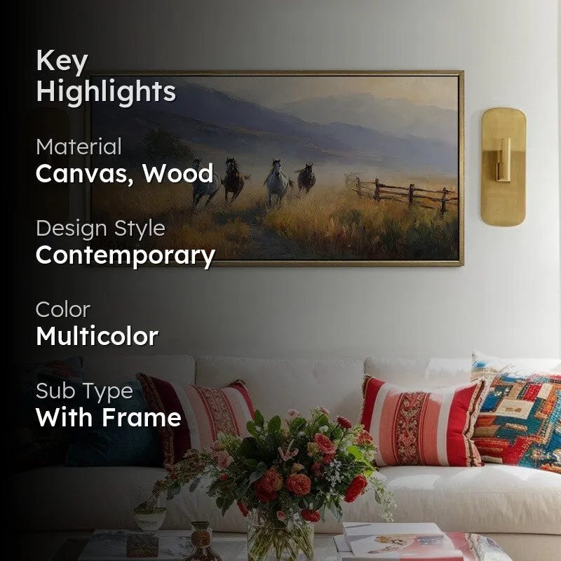 Stampede Canvas Wall Painting With Frame media 2