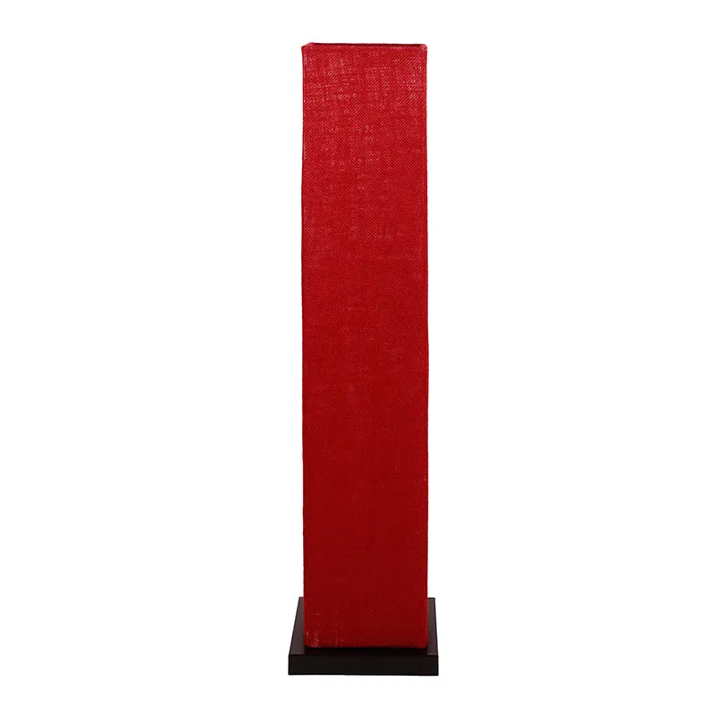 Abita Wooden Tower Floor Lamp With Jute Shade - Maroon media 4