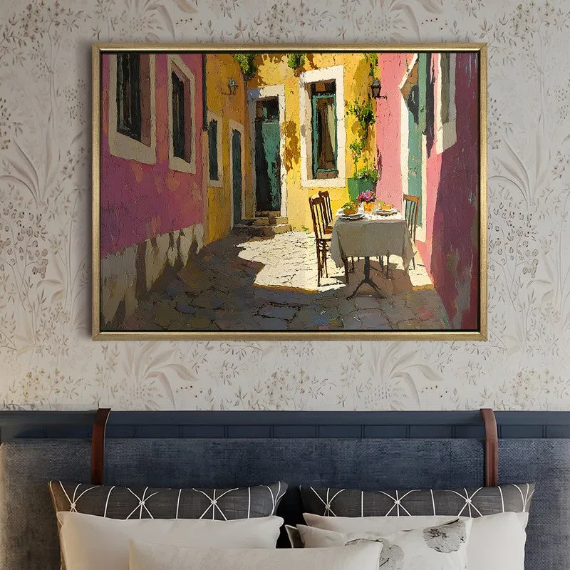 Colorful Village Canvas Wall Painting With Frame media 5