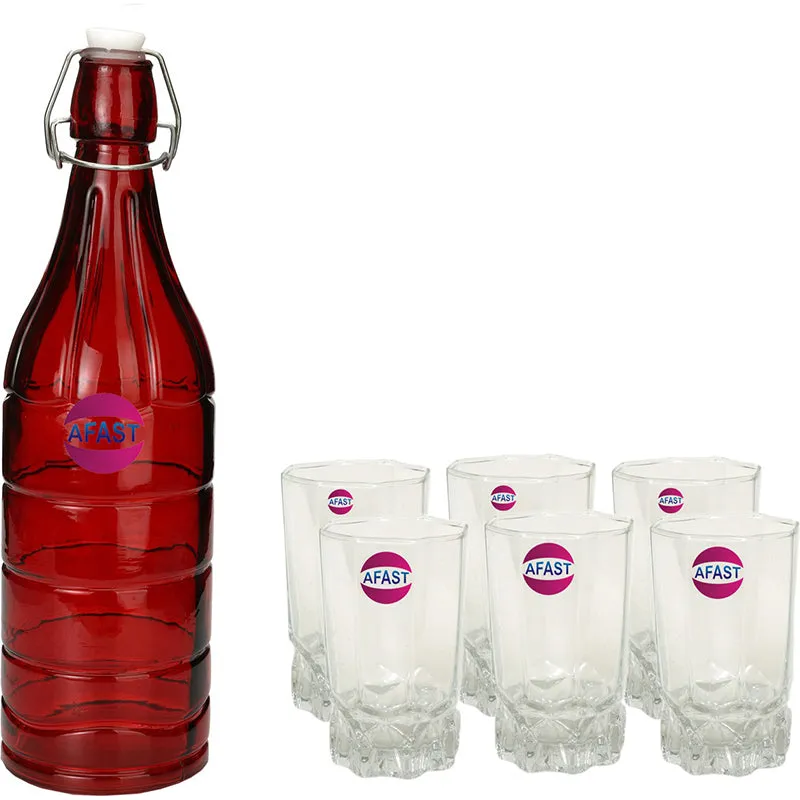 Risa 1000 mL Water Bottle With 300 mL Glass - Seven Piece Set media 1