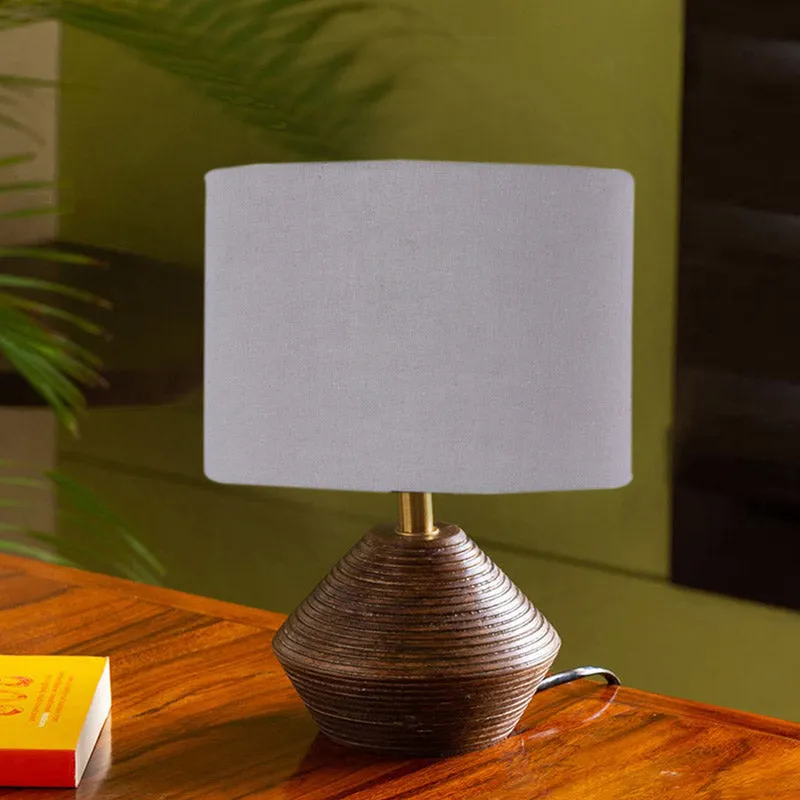 Yami Wooden Table Lamp - Grey,Brown media 2
