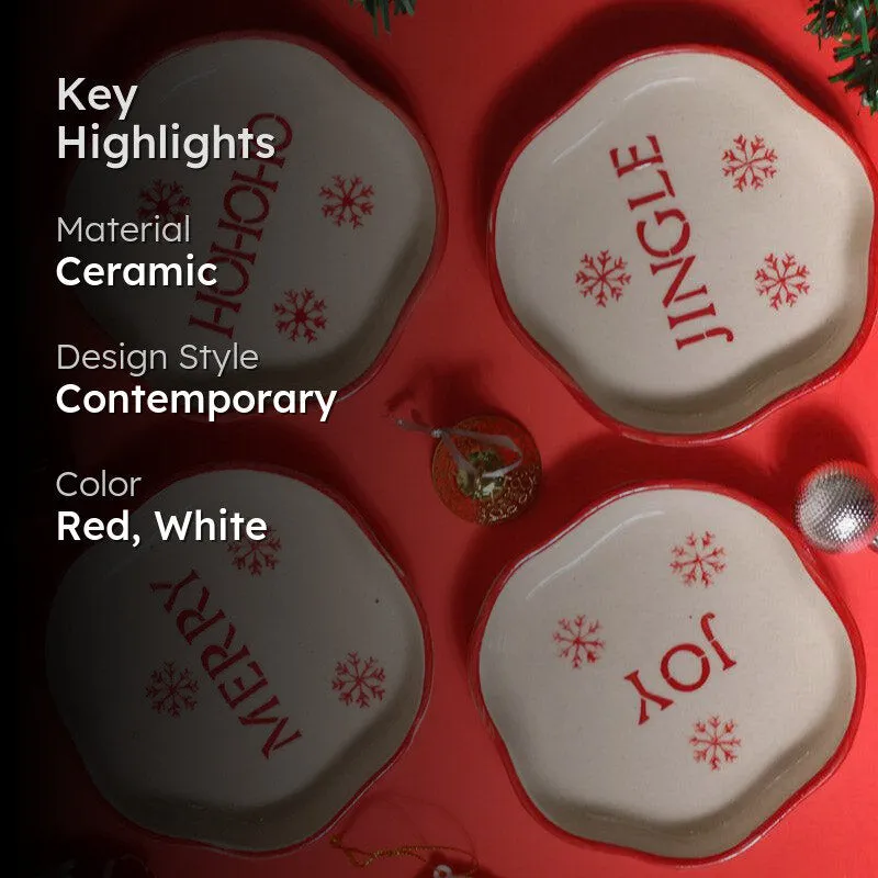 Emerald HO HO Ceramic Platter - Set of Four media 2