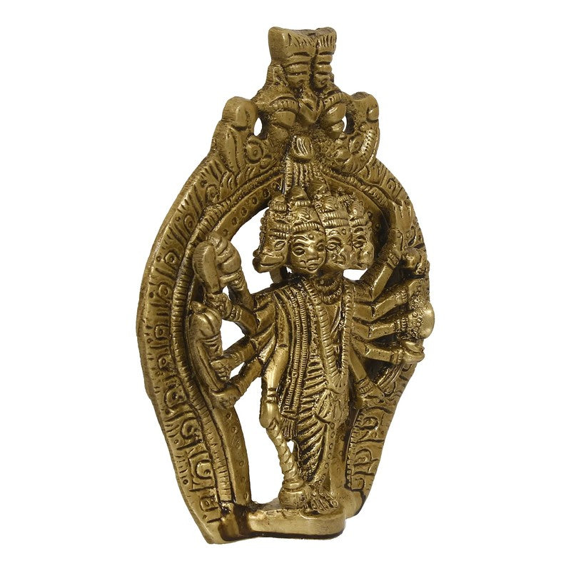 Brass Panchmukhi Hanuman Idol - Metallic media 3