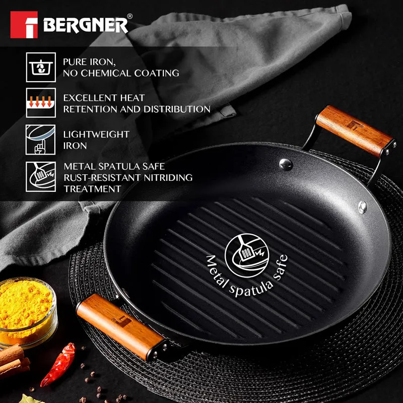 Bergner Odin Iron Round Grill pan With Wooden Handle - 28 CM media 4
