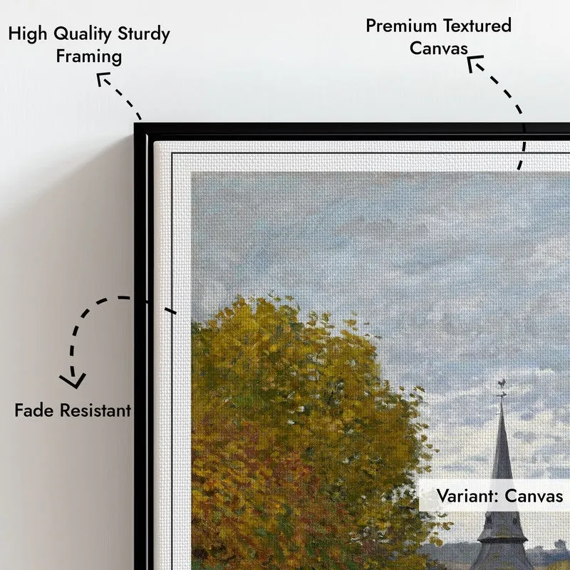 Street In Sainte Adresse Archival Canvas Wall Painting - Black Frame media 7