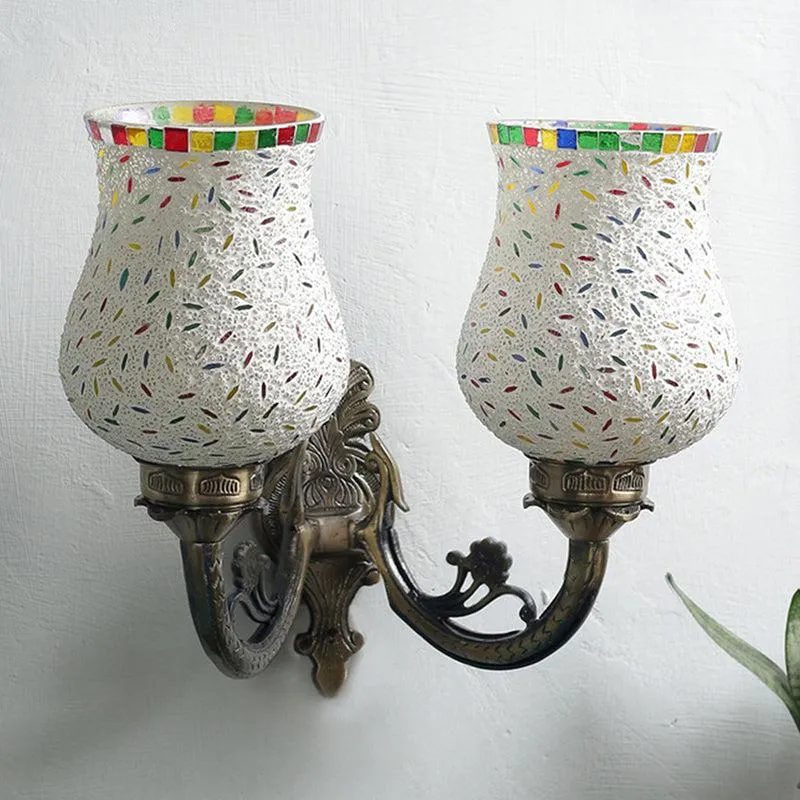 Nira Twinner Mosaic Glass & Metal Wall Lamp media 3