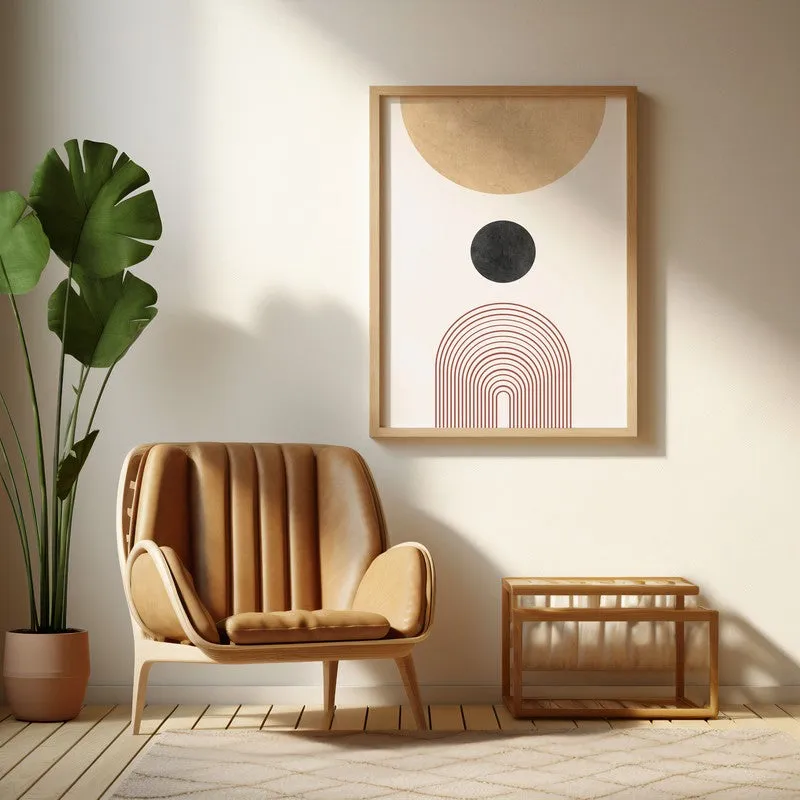 Abstract Equilibrium Canvas Wall Painting With Brown Frame media 6