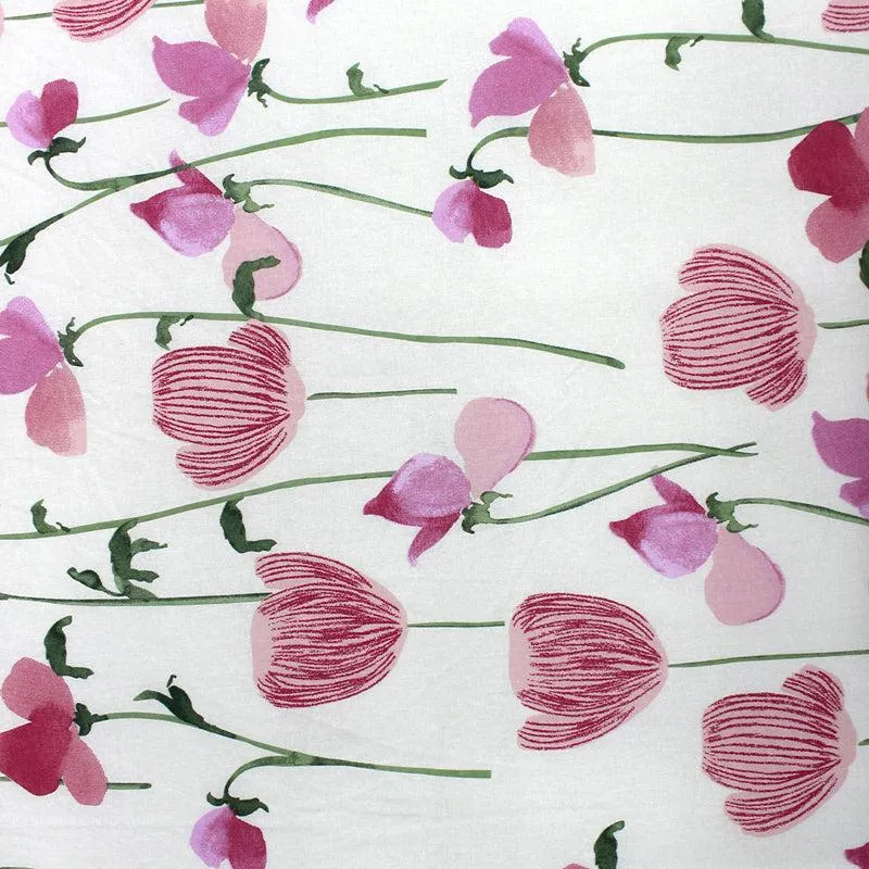 Prisha Floral Cotton Bedsheet (Blue,Pink) - 110 TC media 5