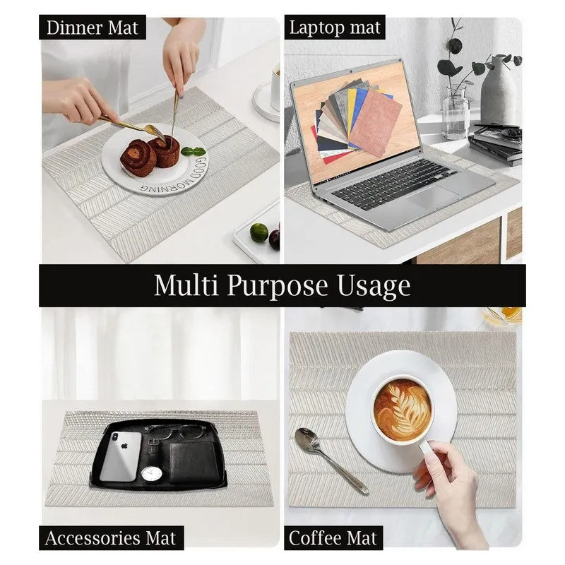 Lumira Silver Rectangle PVC Table Mats - Set Of Four media 5