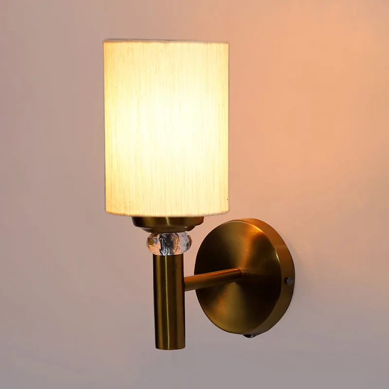 Sienna Steel & Cotton Wall Lamp - Ivory media 4
