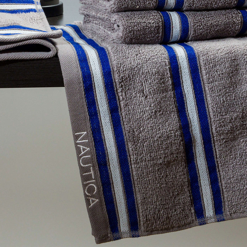 Nautica Dove Dual Cotton Hand Towel (Grey) - Set Of Four image 4