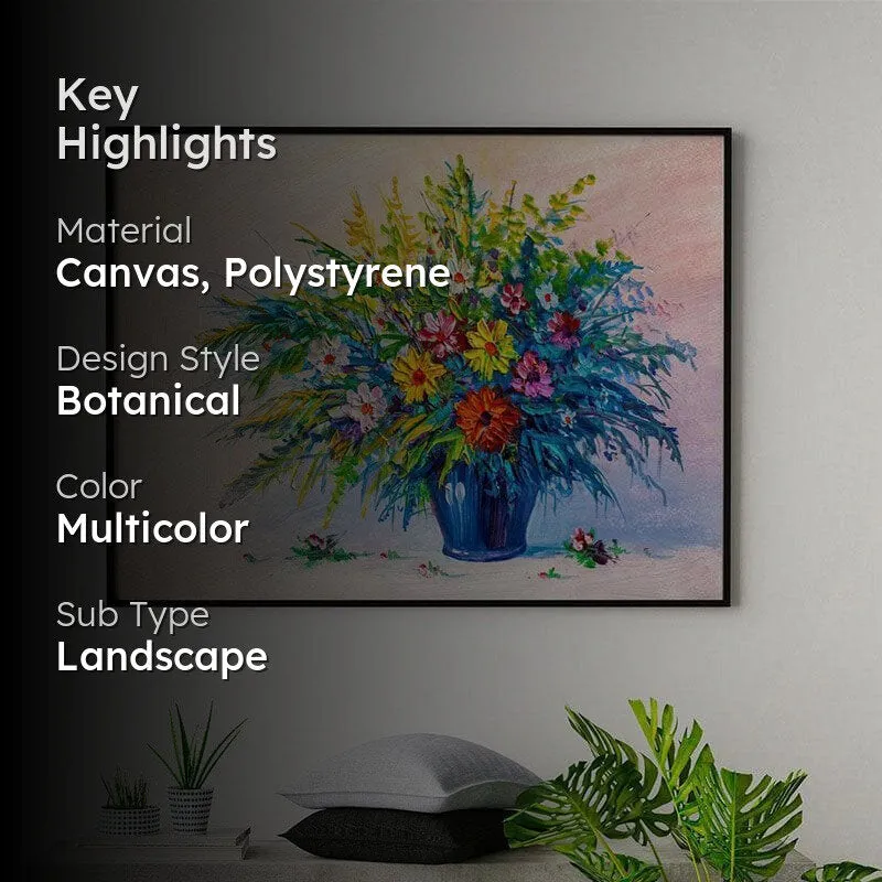 Bouquet of flowers Violet Canvas Wall Painting - Black Frame media 2