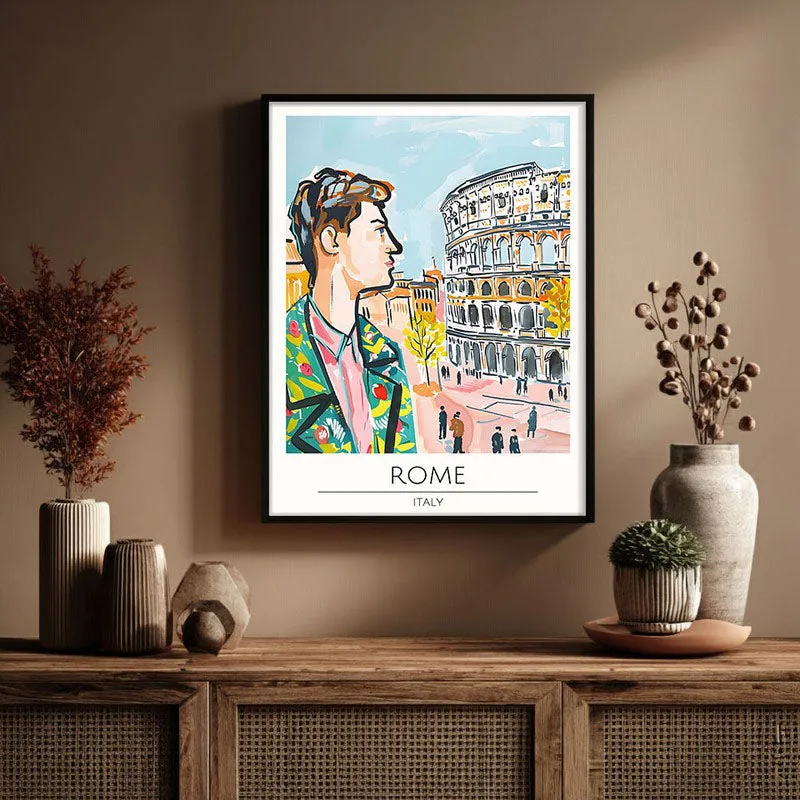 Vintage Rome Framed Canvas Wall Painting media 3