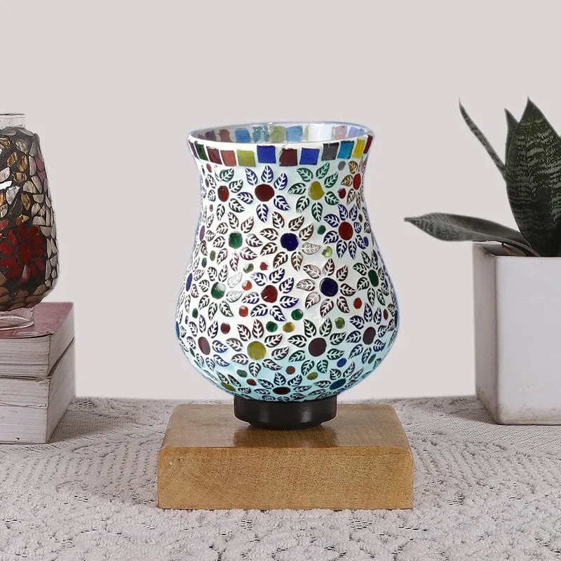Vimora Mosaic Glass Table Lamp With Wooden Base - Multicolor media 4