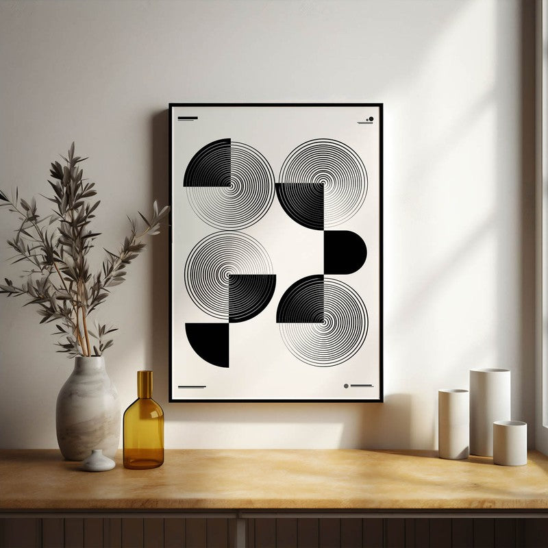 Circle Noir Framed Minimalistic Canvas Wall Painting media 5