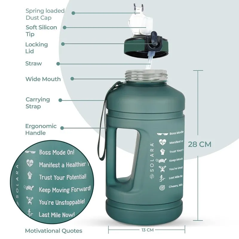 Solara Plaino Plastic Water Bottle (2200 mL) - Green media 9