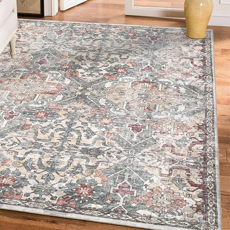 Isabella Ethnic Polyester Carpet - Grey & Brown media 3