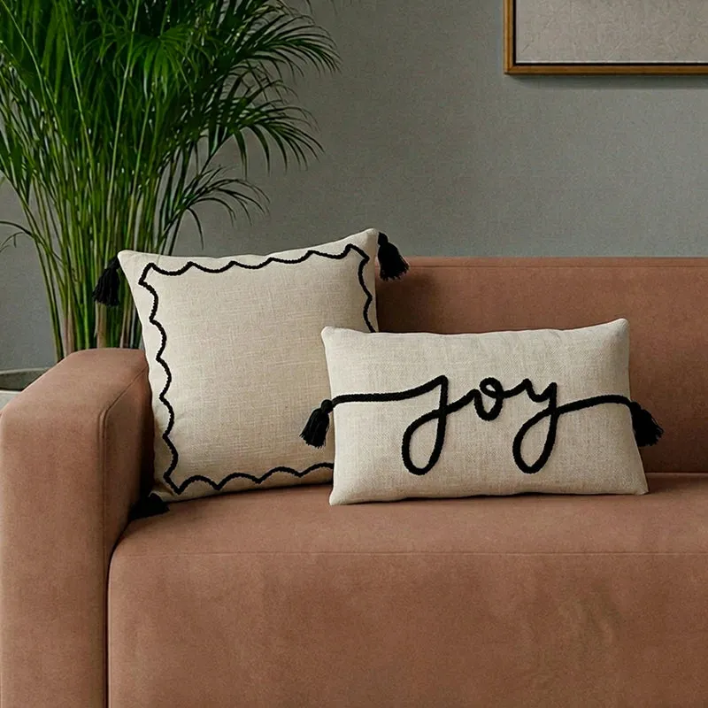 Joy Embroidered Cushion Cover - Set Of Two media 1