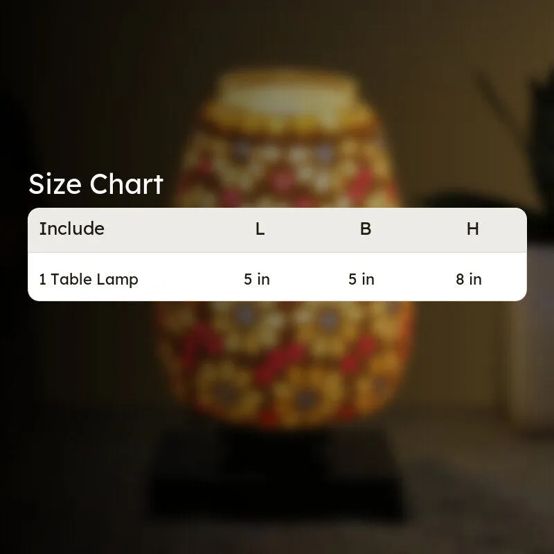 Shineva Glass Table Lamp With Wooden Base - Multicolor media 10