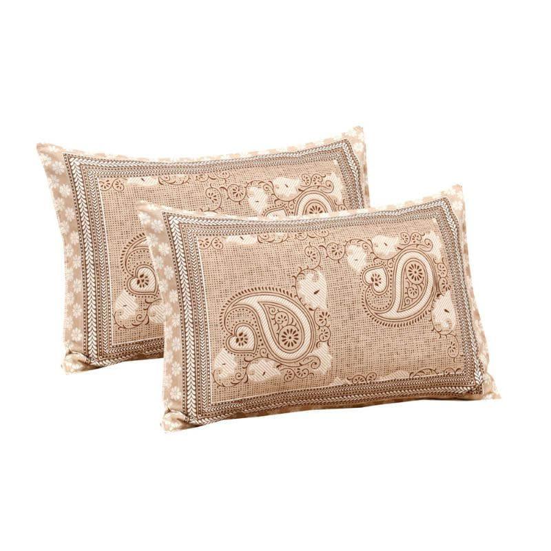 Petals & Paisleys Cotton Bedsheet (Brown) - 120 TC media 4