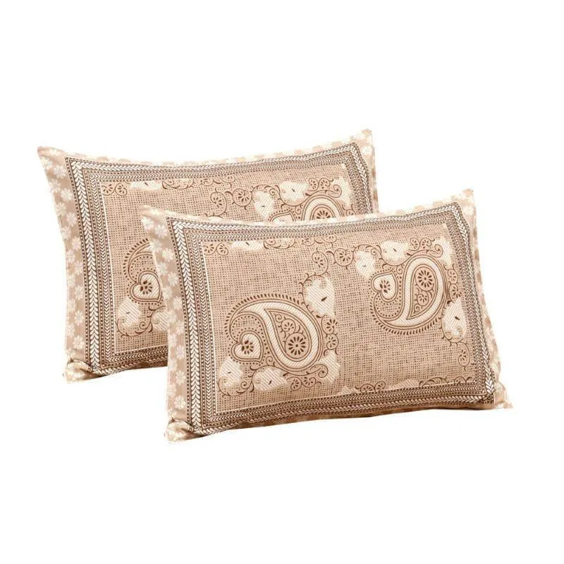 Petals & Paisleys Cotton Bedsheet (Brown) - 120 TC media 4
