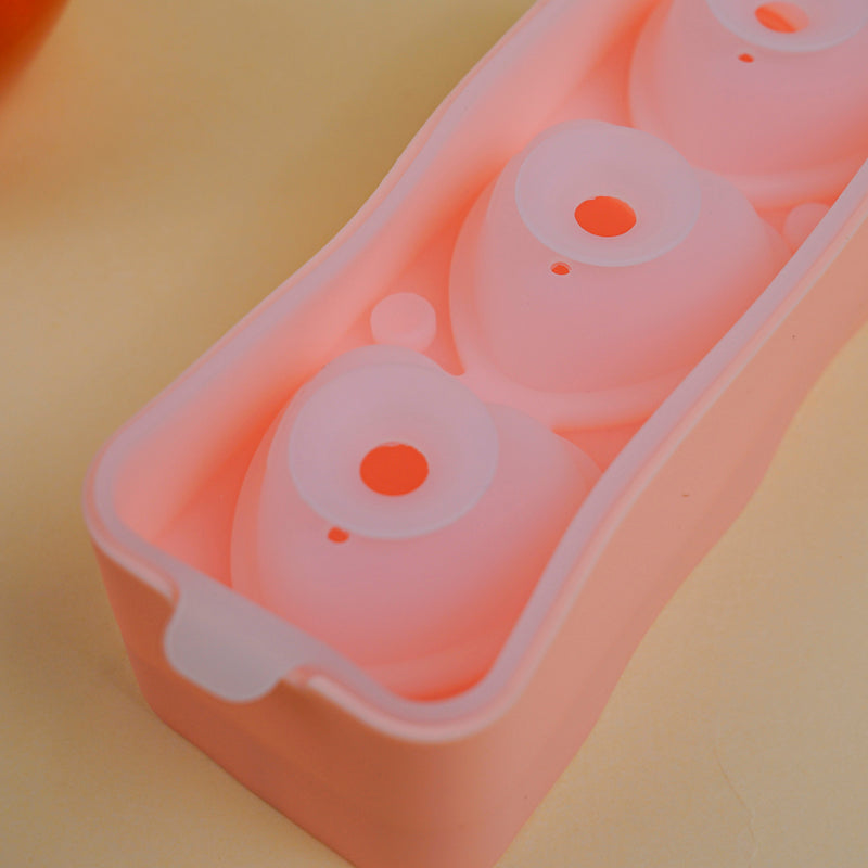 Heart Silicone 3-Cube Ice Mould - Peach media 5
